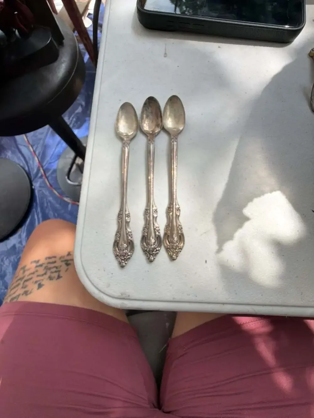 Set of 3 Oneida Community Silverplate Teaspoons in the Raphael Pattern